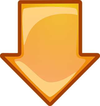 Orange Downward Arrow Icon PNG Image