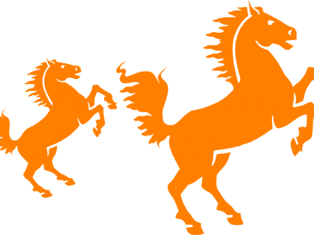 Orange Dual Horse Logo PNG Image