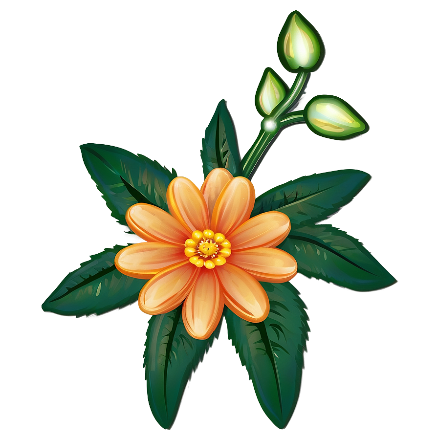 Orange Flower B PNG Image