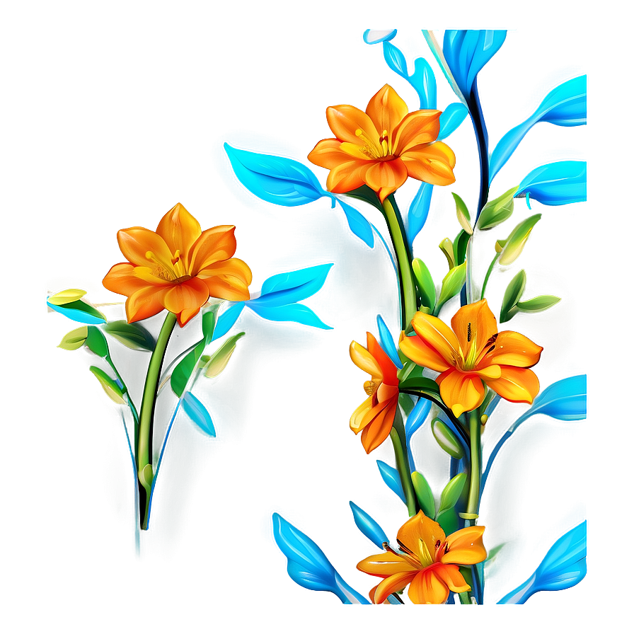 Orange Flower C PNG Image