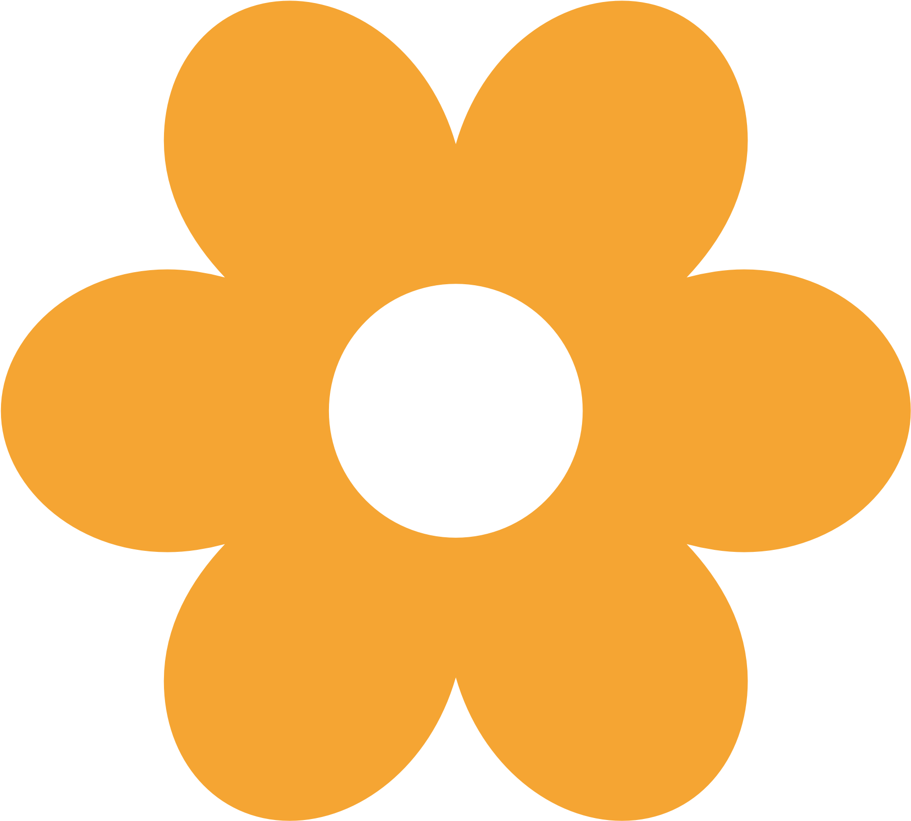 Orange Flower Clipart Simple PNG Image