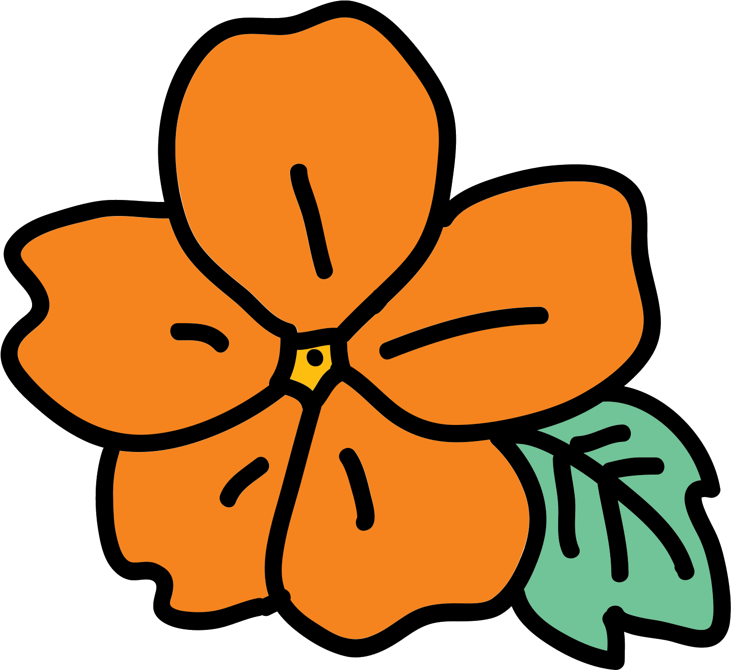 Orange Flower Illustration PNG Image