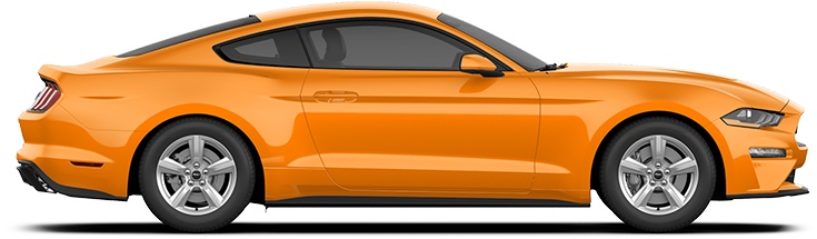 Orange Ford Mustang Side View PNG Image