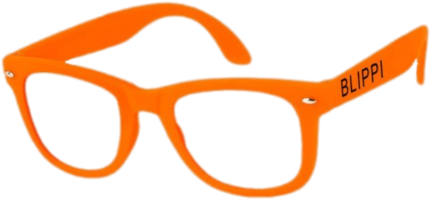 Orange Frame Eyeglasses B L I P P I PNG Image