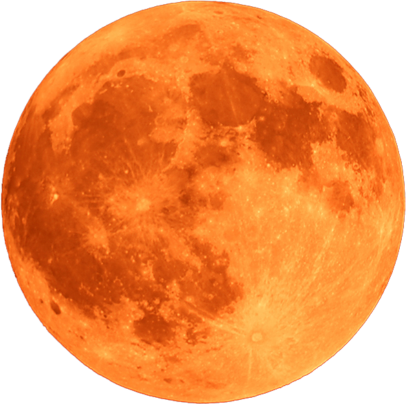 Orange Full Moon Closeup PNG Image