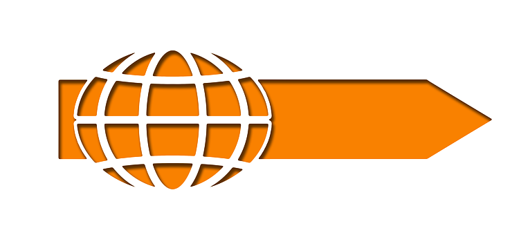 Orange Global Arrow Logo PNG Image