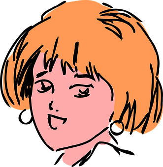 Orange Haired Cartoon Girl PNG Image