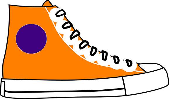 Orange High Top Converse Illustration PNG Image