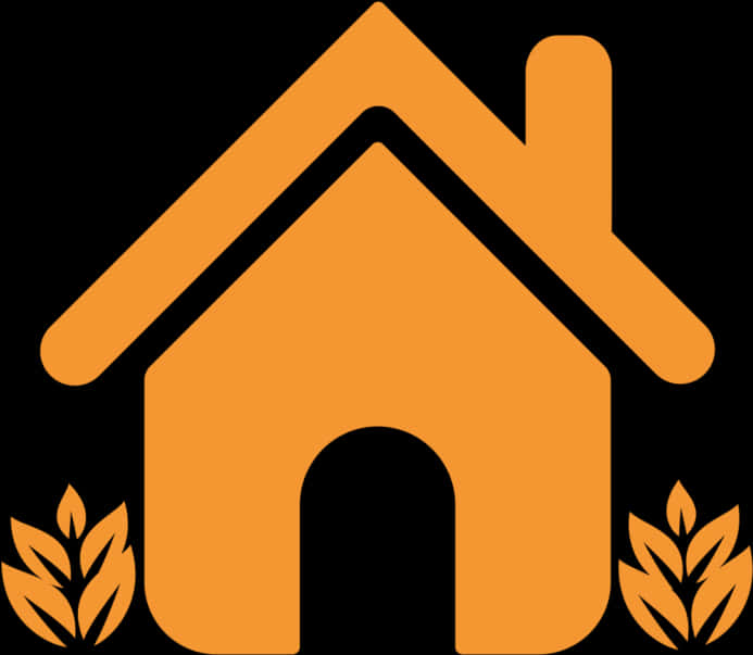 Orange Home Address Icon PNG Image