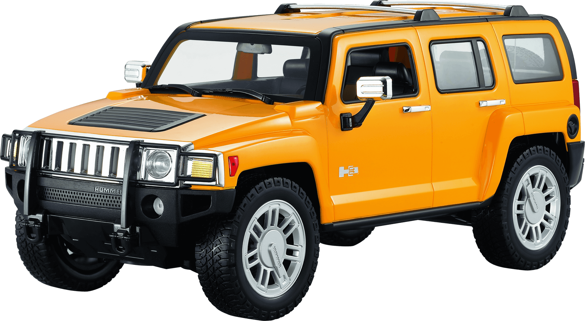 Orange Hummer H3 S U V Side View PNG Image