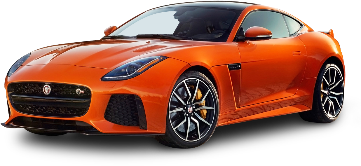 Orange Jaguar F Type Coupe PNG Image