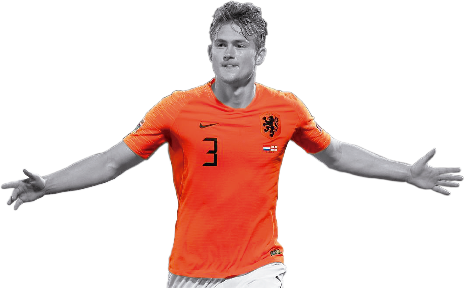 Orange Jersey Football Player Gesture PNG Image