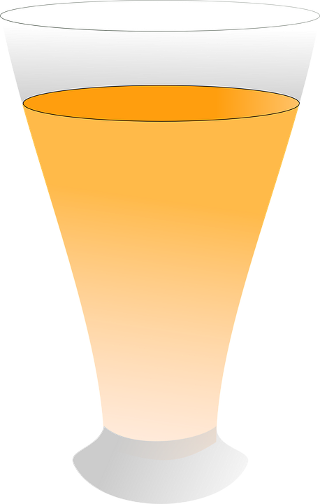 Orange Juice Glass Vector PNG Image