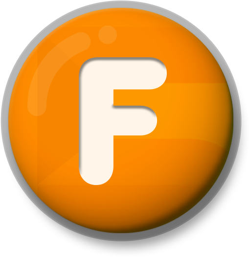 Orange Letter F Icon PNG Image