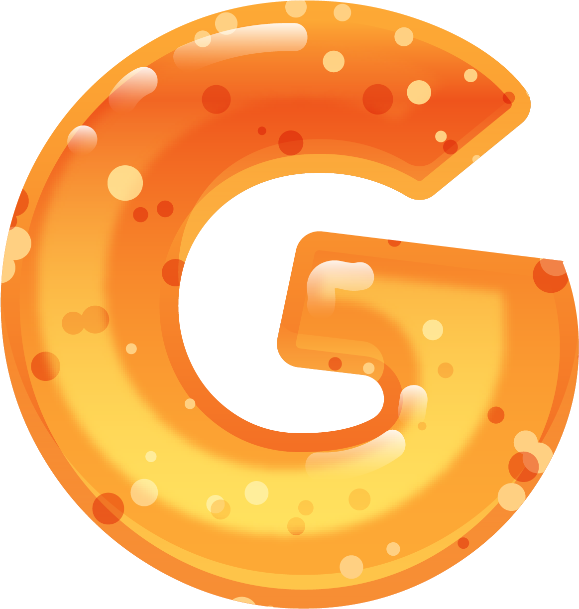 Orange Letter G Illustration PNG Image