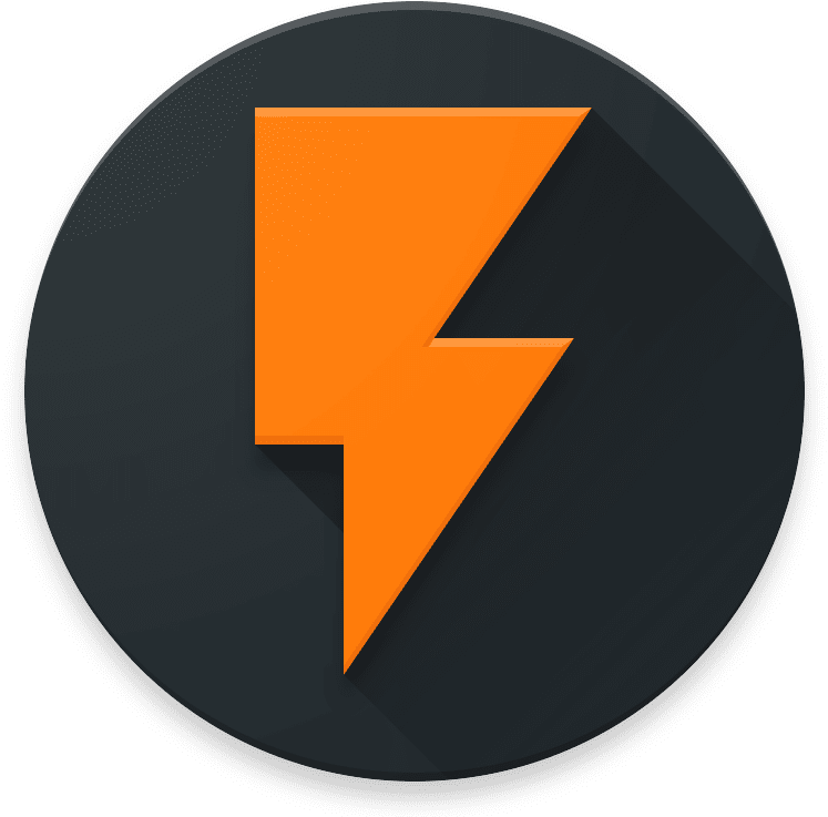 Orange Lightning Bolt Icon PNG Image