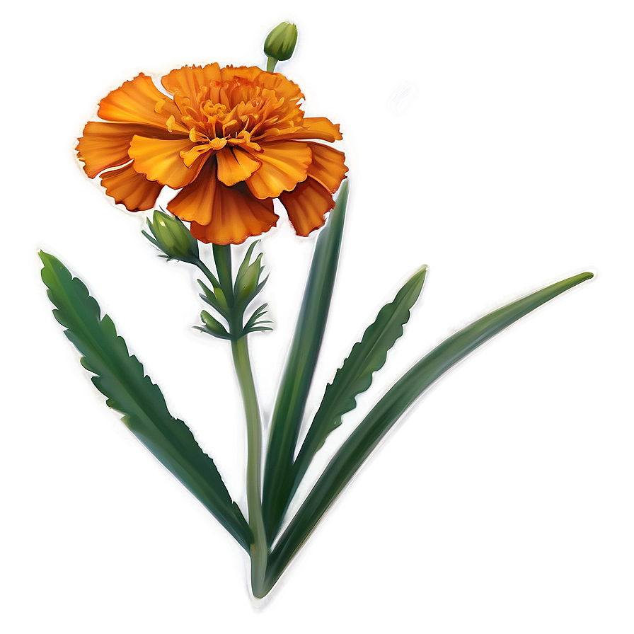 Orange Marigold Charm Png Oha82 PNG Image