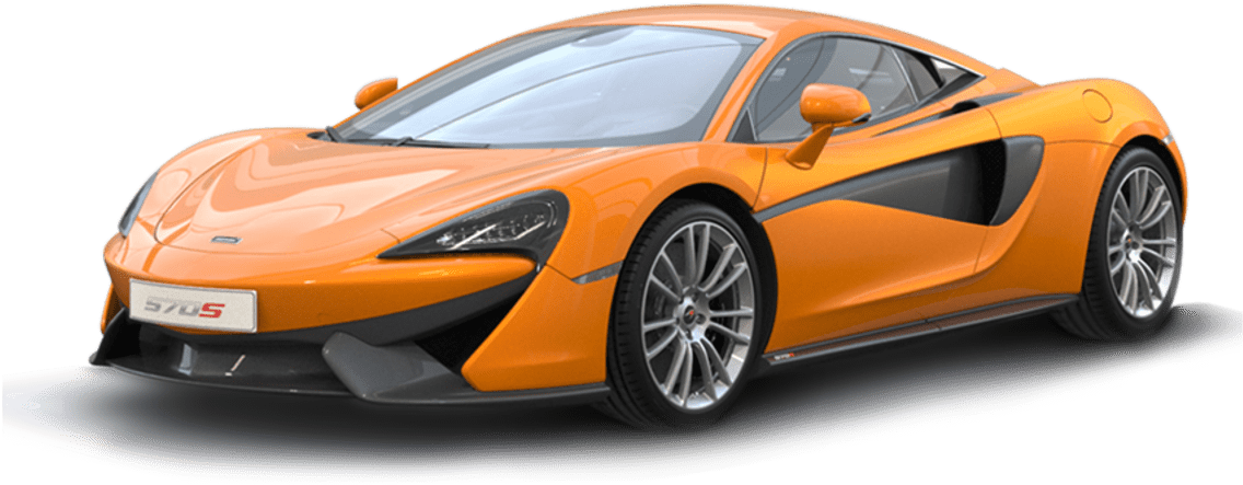 Orange Mc Laren570 S Side View PNG Image