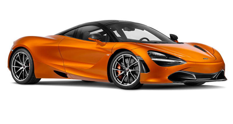 Orange Mc Laren720 S Side View PNG Image