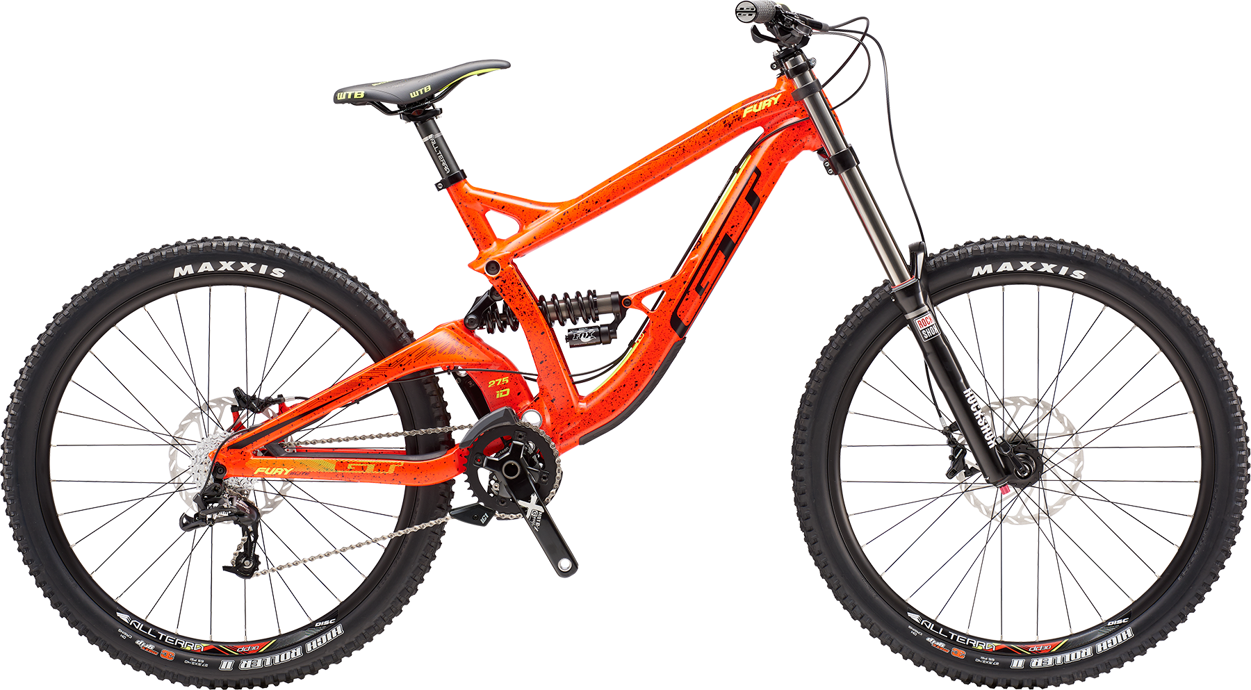 Orange Mountain Bike Isolated PNG Image