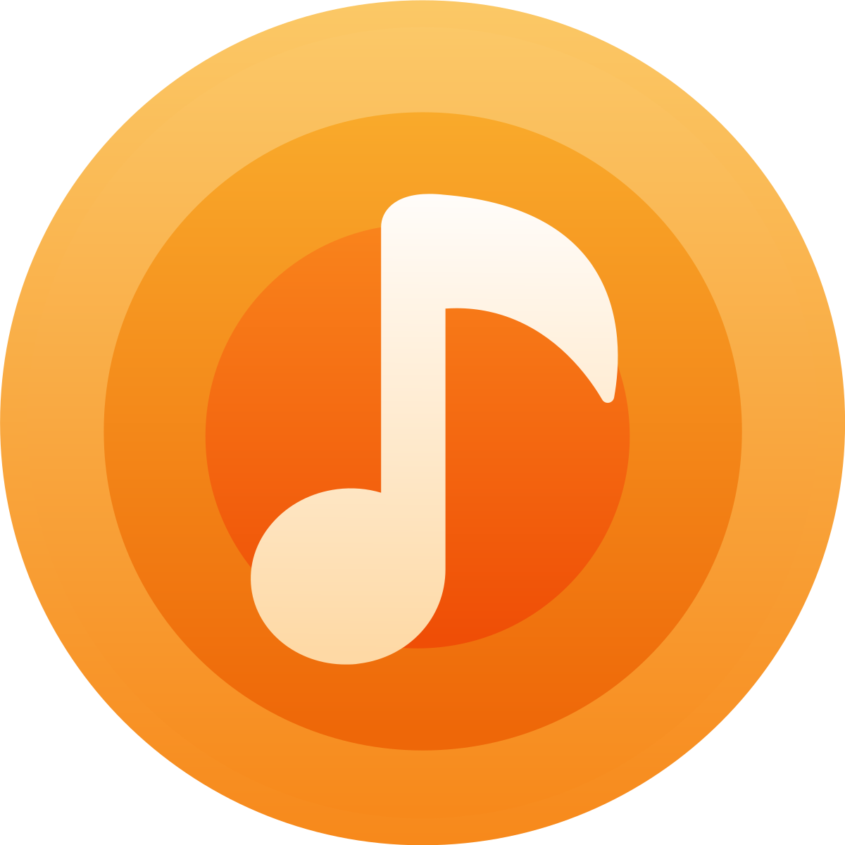 Orange Music Note Logo PNG Image