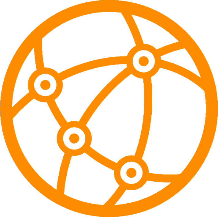 Orange Network Icon PNG Image