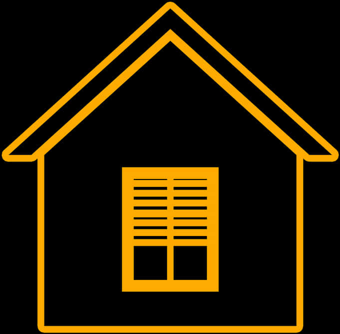 Orange Outline Home Icon PNG Image