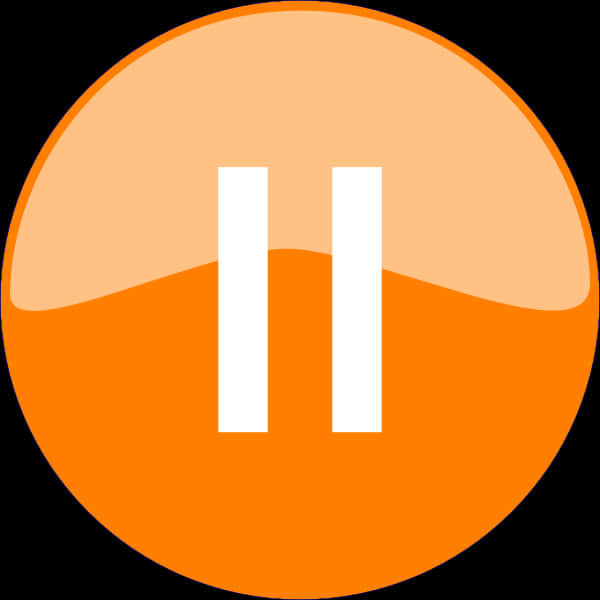 Orange Pause Button Icon PNG Image