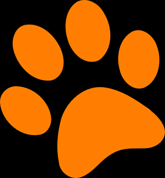 Orange Paw Print Graphic PNG Image