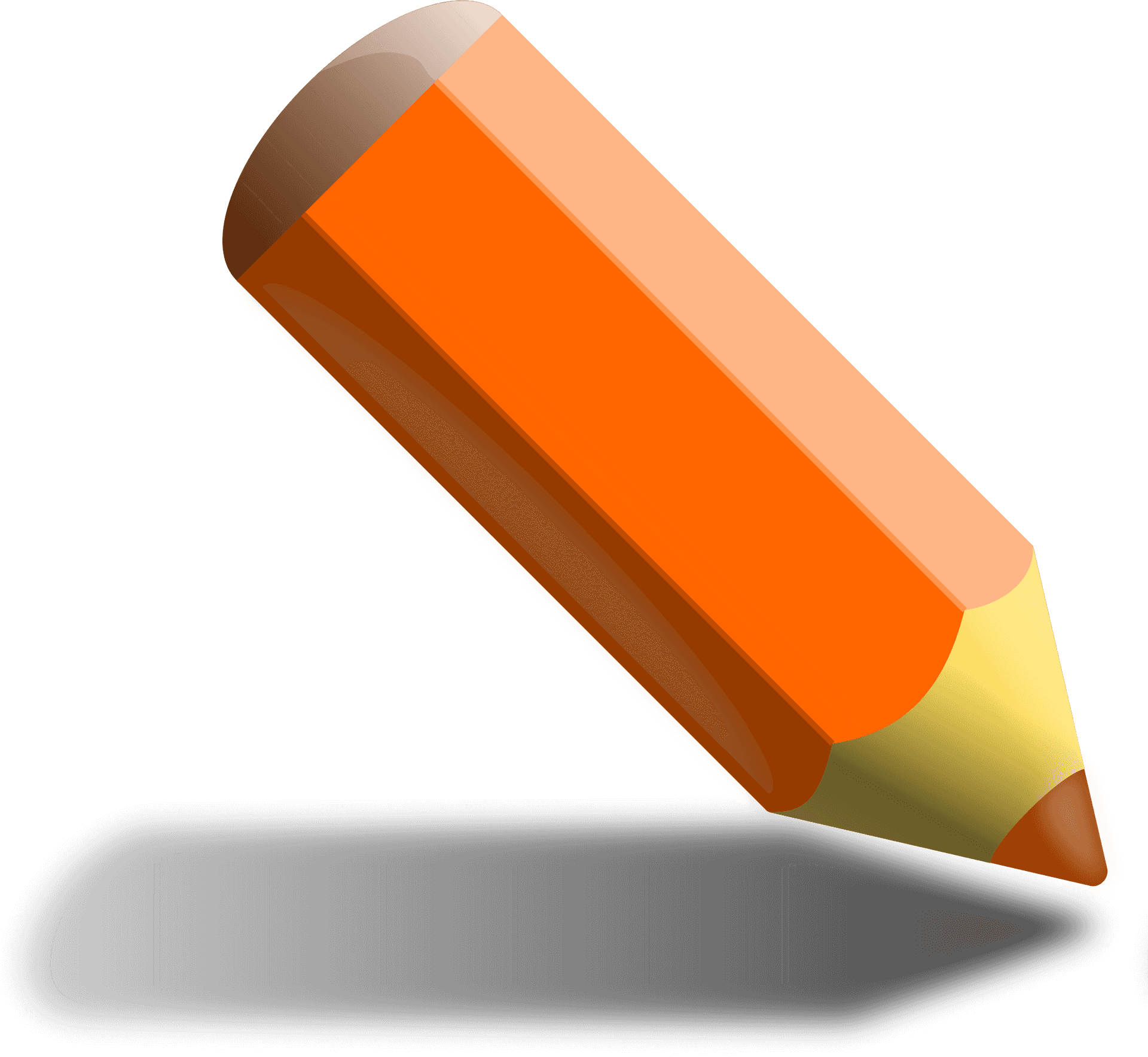 Orange Pencil Clipart PNG Image