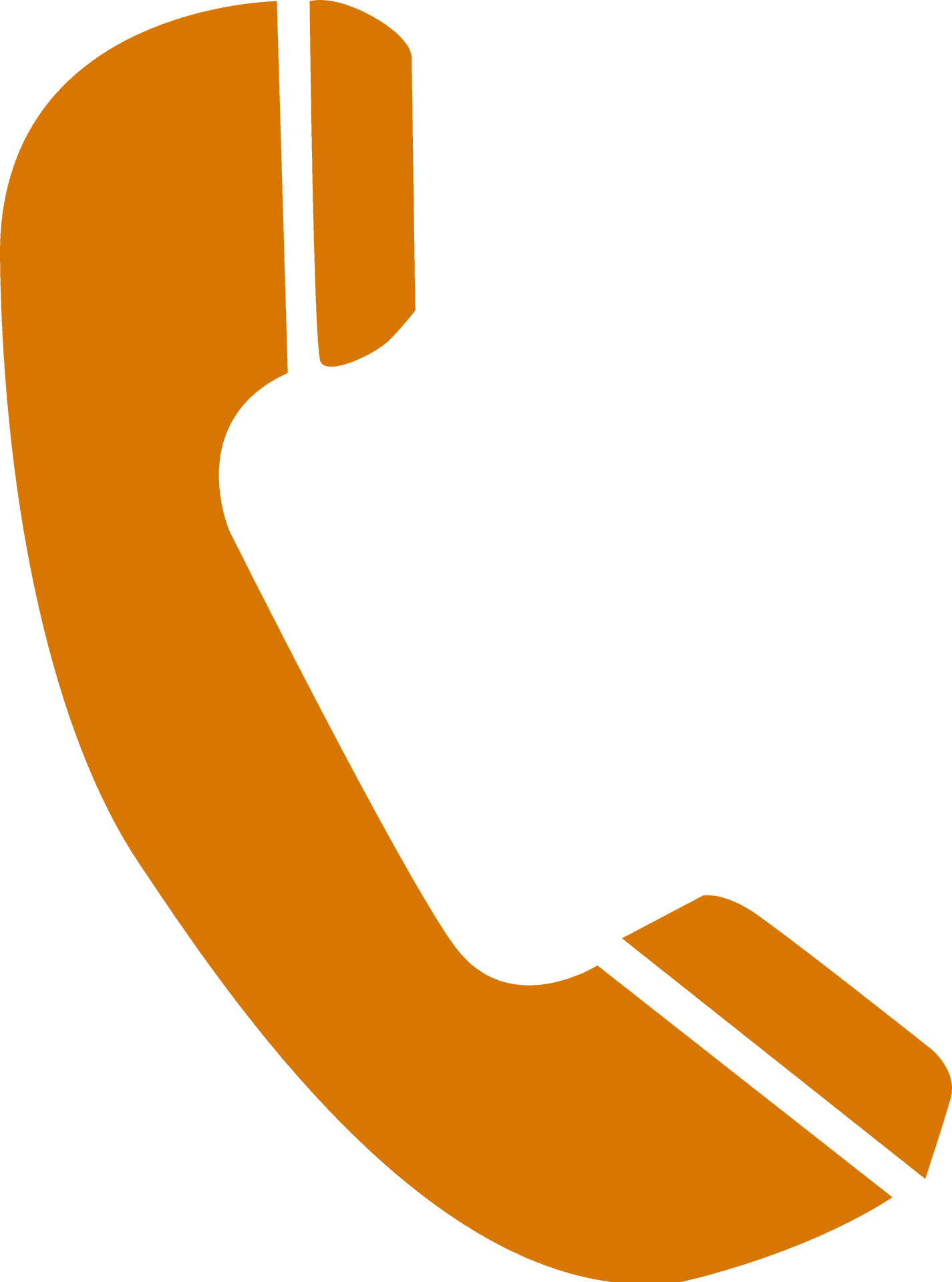 Orange Phone Receiver Icon PNG Image