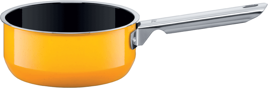 Orange Saucepan Stainless Steel Handle PNG Image