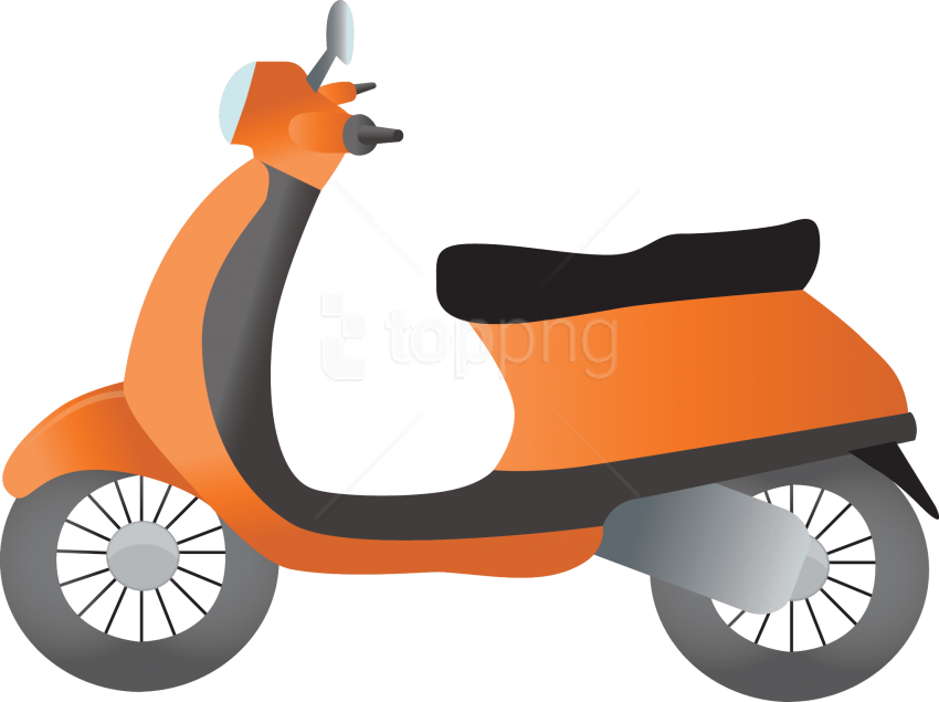 Orange Scooter Illustration PNG Image