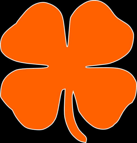 Orange Shamrock Graphic PNG Image