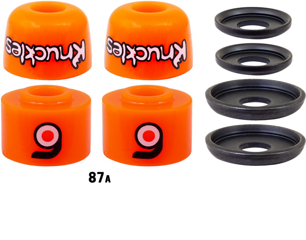 Orange Skateboard Wheelsand Bushings PNG Image