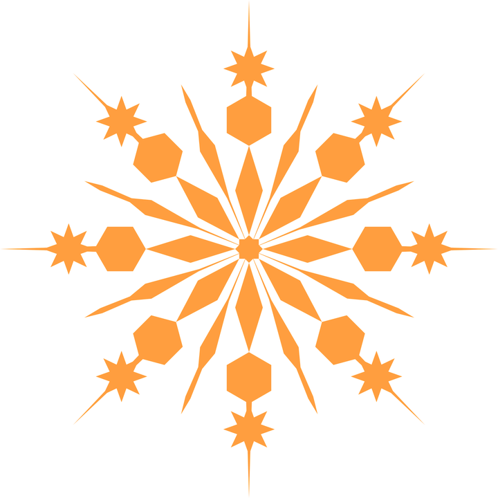 Orange Snowflake Graphic Design PNG Image