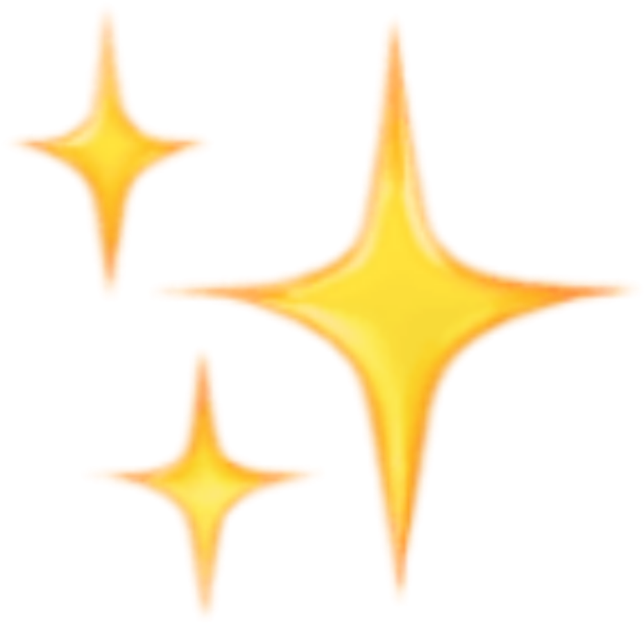 Orange Sparkle Emoji Graphic PNG Image