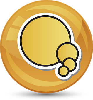 Orange Speech Bubble Icon PNG Image