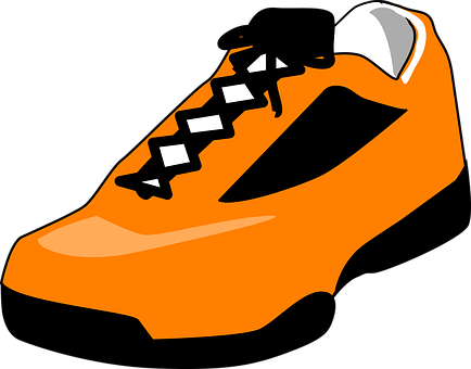 Orange Sport Shoe Illustration PNG Image