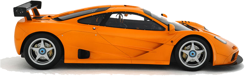 Orange Sports Car Profile View PNG Image