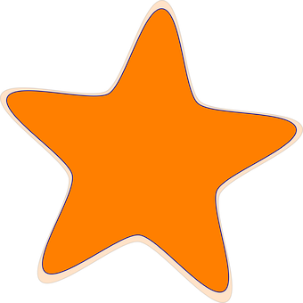 Orange Star Graphic PNG Image