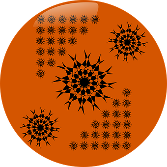 Orange Star Pattern Ball PNG Image