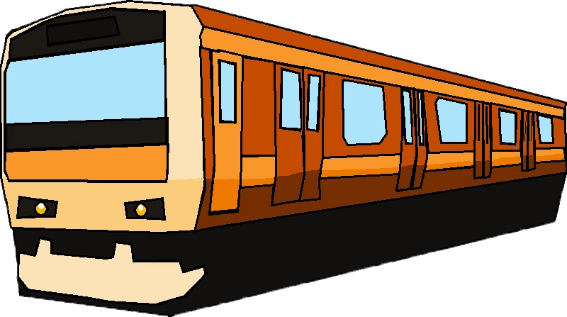 Orange Subway Train Illustration PNG Image