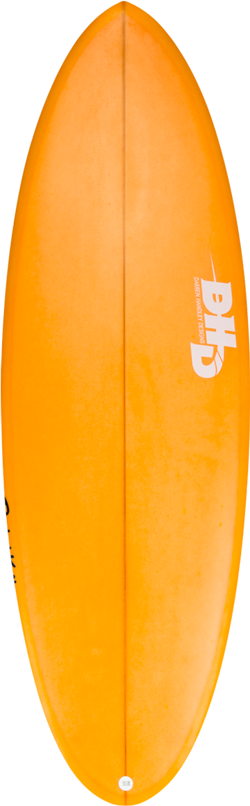 Orange Surfboard Top View PNG Image