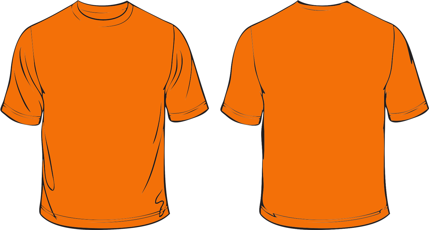 Orange T Shirt Template Front Back PNG Image