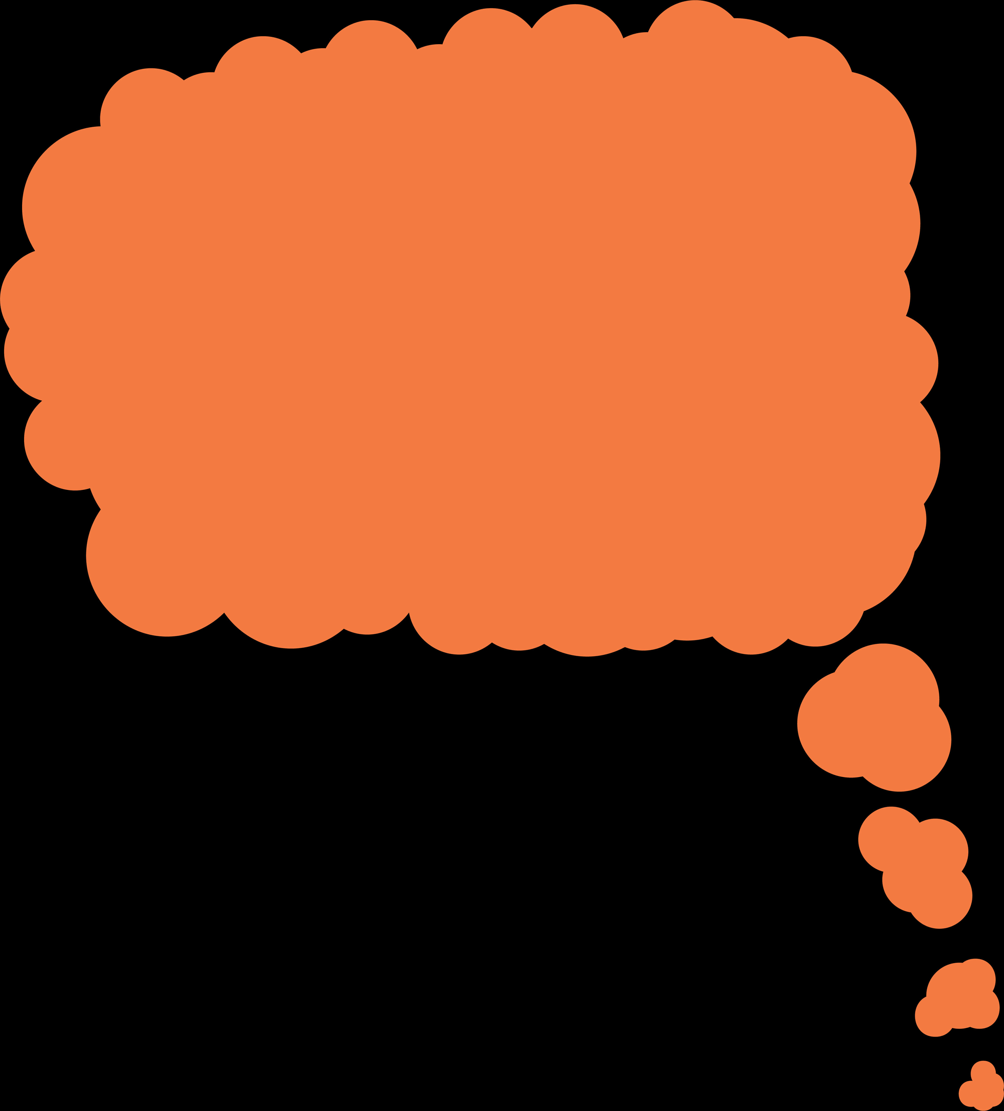 Orange Thought Bubble Graphic PNG Image