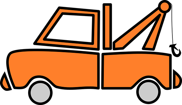 Orange Tow Truck Vector Illustration PNG Image