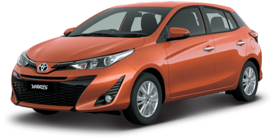 Orange Toyota Yaris Studio View PNG Image