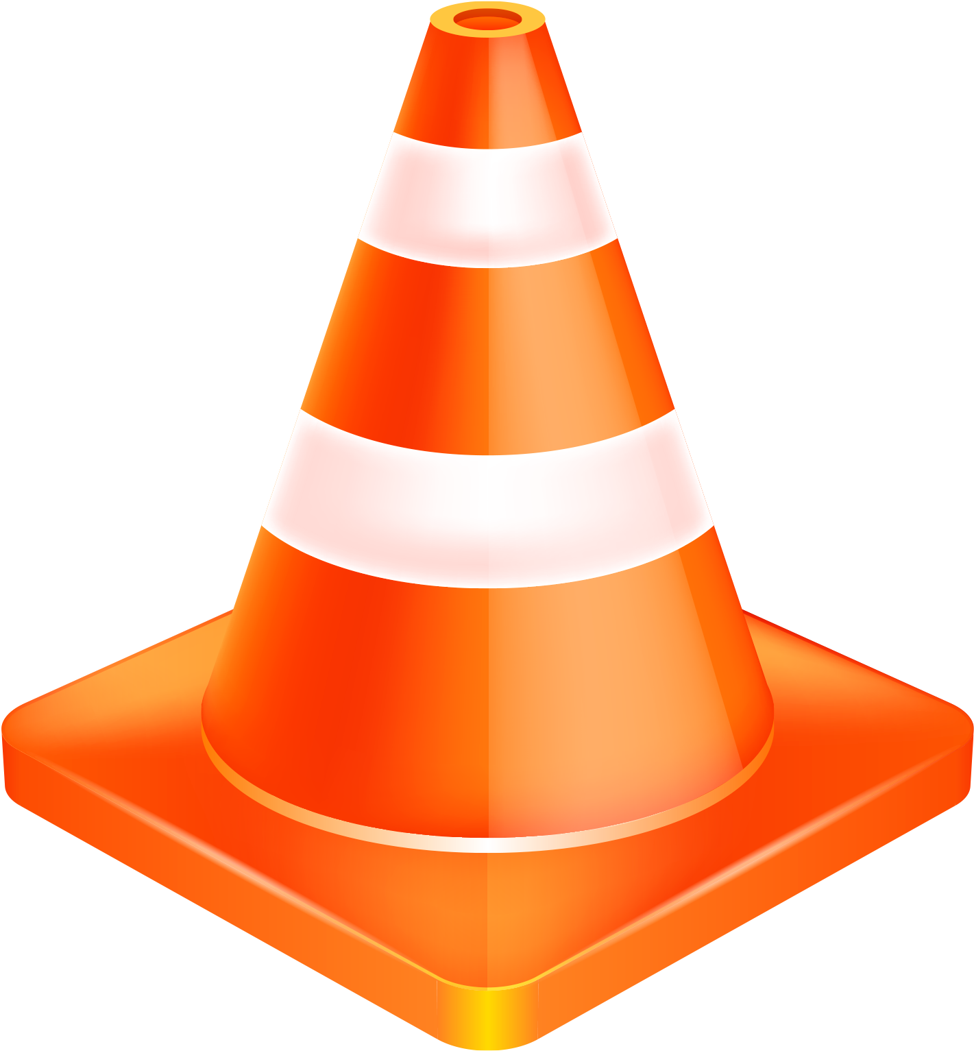 Orange Traffic Cone Graphic PNG Image