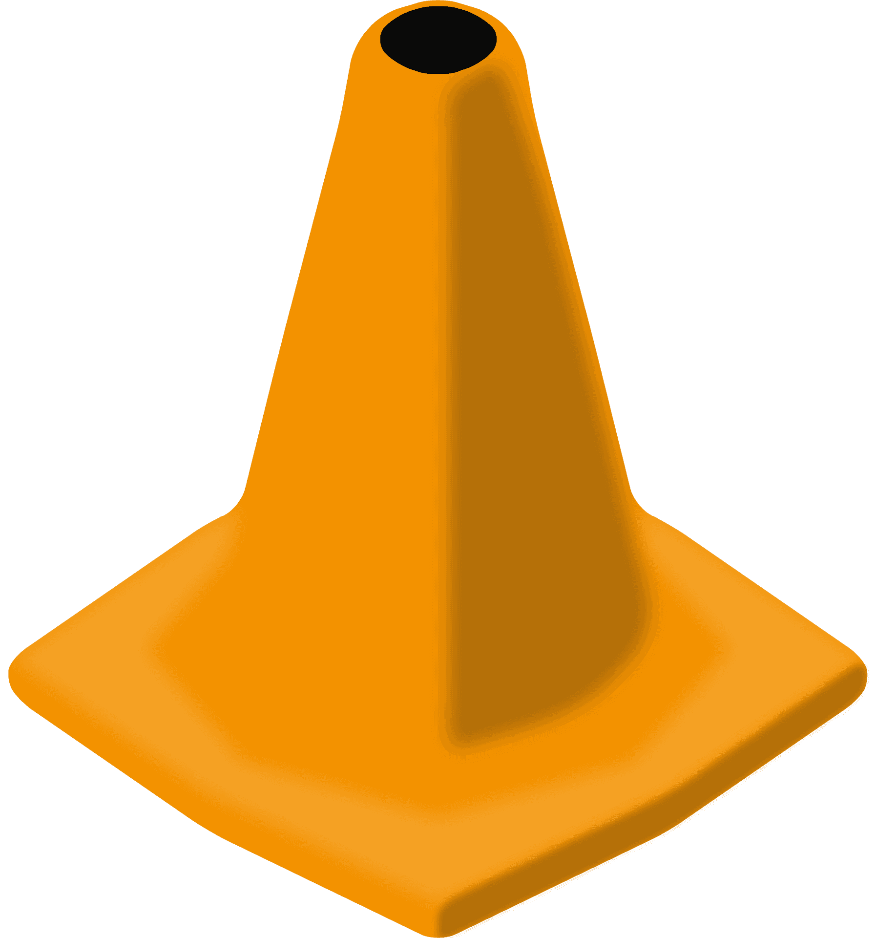 Orange Traffic Cone Graphic PNG Image